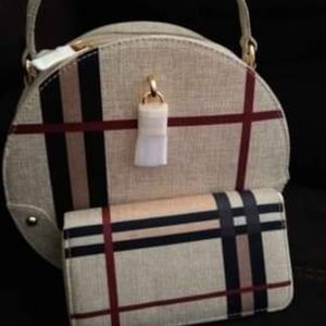 Plaid handbag set